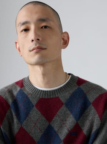 Levis Pullover in Grau/ Blau/ Rot