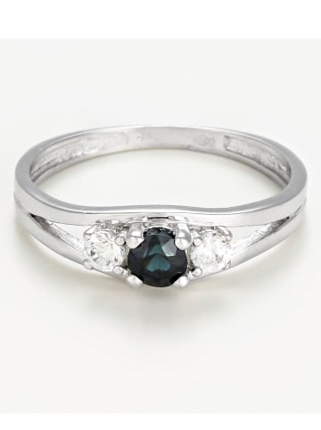 L instant d Or Witgouden ring "Marine" met edelstenen