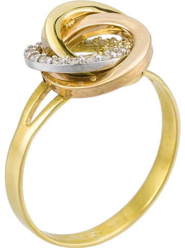 OR ÉCLAT Gelb-/Rosé-/Weißgold-Ring "Croisade" mit Edelsteinen