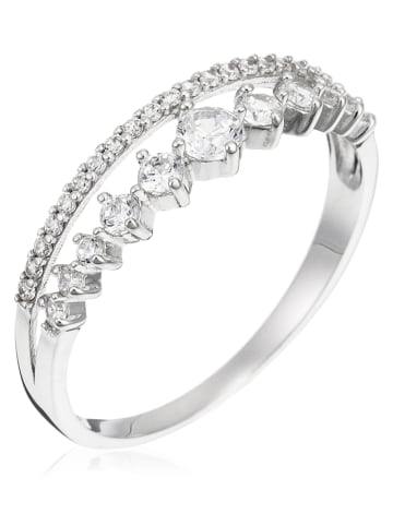 OR ÉCLAT Witgouden ring "Ma reine" met edelstenen