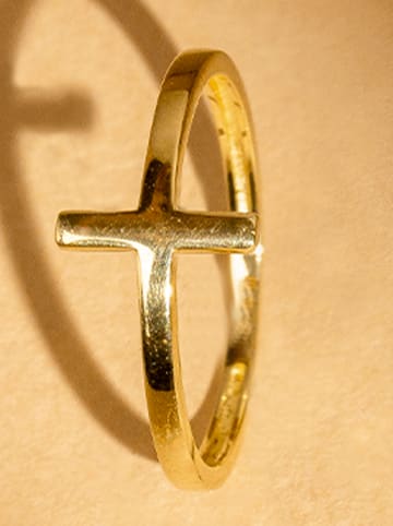 L instant d Or Złoty pierścionek "Croix"