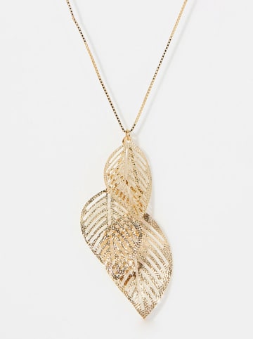 DIAMOND & CO Złoty naszyjnik "Feuille de Saule" z zawieszką - dł. 42 cm