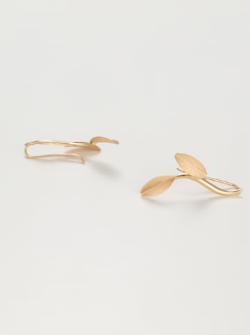 OR ÉCLAT Gold-Ohrhänger "Feuilles satinées"