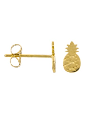 L instant d Or Złote kolczyki-wkrętki "Ananas"