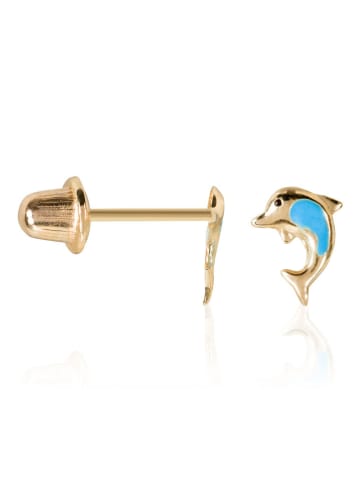 L instant d Or Gouden oorstekers "Dauphin mignon"