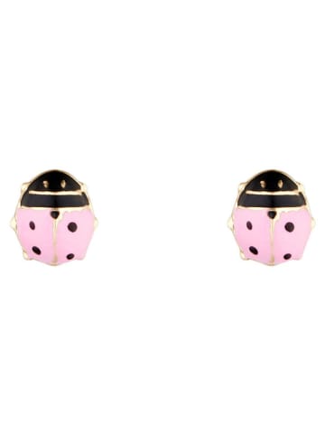 OR ÉCLAT Gouden oorstekers "Coccinelle rosée"