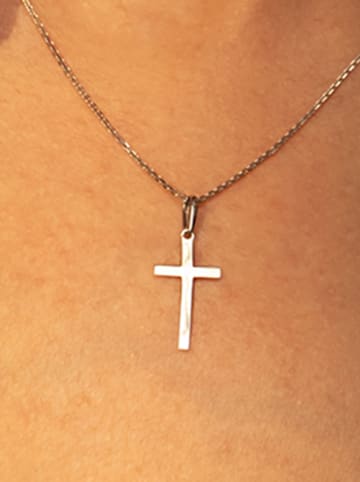 OR ÉCLAT Weißgold-Anhänger "Croix Croyance"