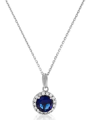 OR ÉCLAT Weißgold-Halskette "Bleu merveilleux" mit Anhänger - (L)43 cm