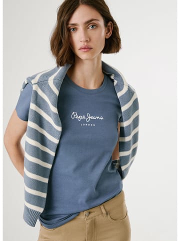 Pepe Jeans Koszulka "New Virginia" w kolorze niebieskoszarym