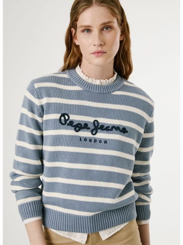 Pepe Jeans Sweter "Caprice" w kolorze niebieskoszaro-kremowym