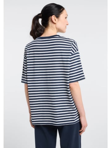 ELBSAND Shirt "Kia" in Dunkelblau/ Weiß
