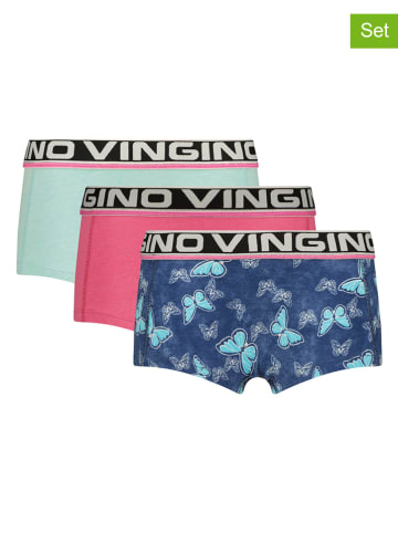 Vingino 3er-Set: Pantys in Türkis/ Pink/ Blau