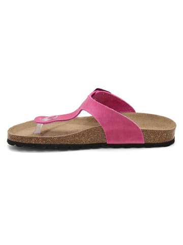 JOLANA & FENENA Leder-Zehentrenner in Pink