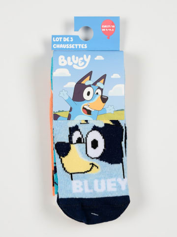 Bluey Skarpety (3 pary) "Bluey" w kolorze błękitno-turkusowo-pomarańczowym