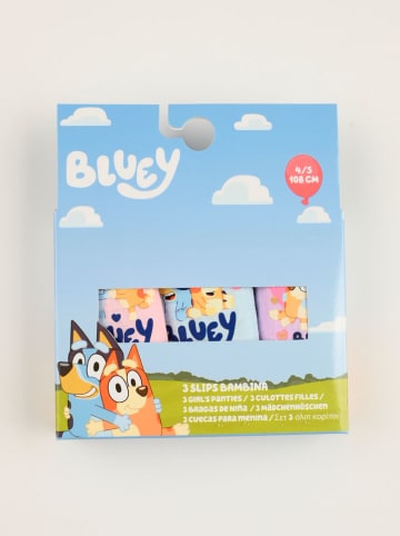 Bluey 3er-Set: Slips "Bluey" in Rosa/ Lila/ Hellblau