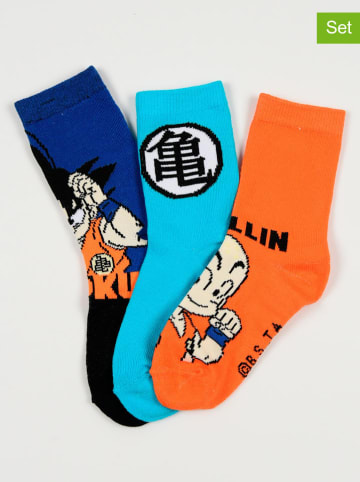 Dragon Ball 3er-Set: Socken "Dragon Ball" in Blau/ Hellblau/ Orange