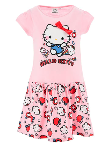 Hello Kitty Sukienka "Hello Kitty" w kolorze jasnoróżowym ze wzorem