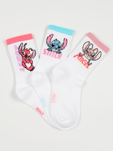 Lilo & Stitch Skarpety (3 pary) "Lilo & Stitch" w kolorze białym