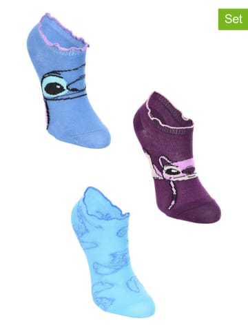 Lilo & Stitch 3er-Set: Socken "Lilo & Stitch" in Blau/ Lila