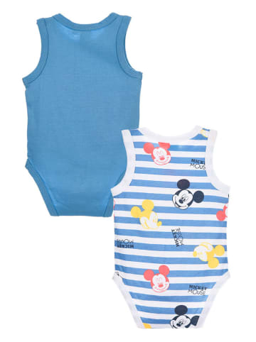 Disney Mickey Mouse 2er-Set: Bodys "Mickey" in Hellblau/ Weiß