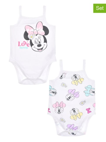 Disney Minnie Mouse 2er-Set: Bodys "Minnie" in Weiß