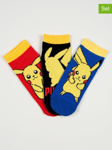 Pokémon 3er-Set: Socken "Pokémon" in Rot/ Schwarz/ Blau