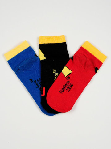 Pokémon 3er-Set: Socken "Pokémon" in Rot/ Schwarz/ Blau