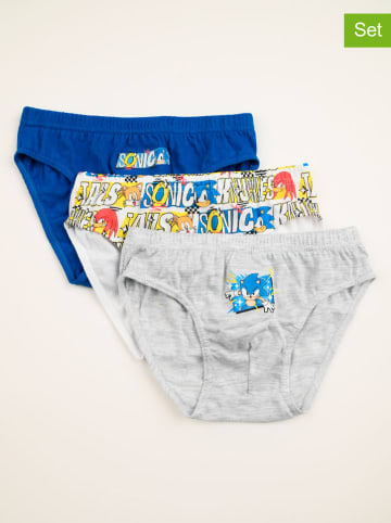 Sonic 3er-Set: Slips "Sonic" in Blau/ Bunt/ Grau