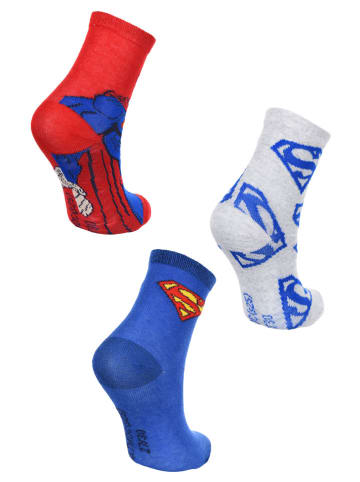 Superman 3er-Set: Socken "Spiderman" in Rot/ Blau/ Weiß
