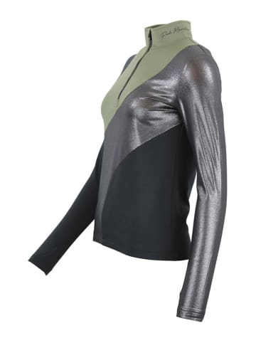 Peak Mountain Functionele longsleeve kaki/zilverkleurig/zwart