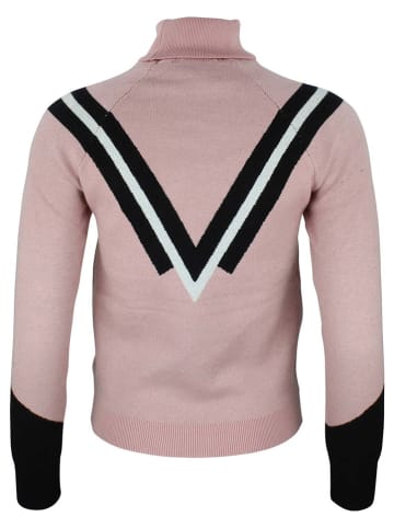 Peak Mountain Rollkragenpullover in Rosa/ Schwarz