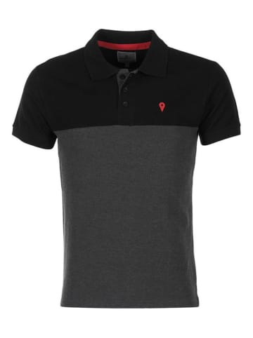 Degré Celsius Poloshirt "Caloste" in Anthrazit/ Schwarz