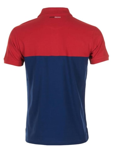 Degré Celsius Poloshirt "Caloste" in Rot/ Dunkelblau
