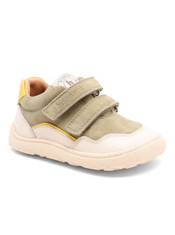 bisgaard Skórzane buty barefoot "Morten" w kolorze kremowo-oliwkowym