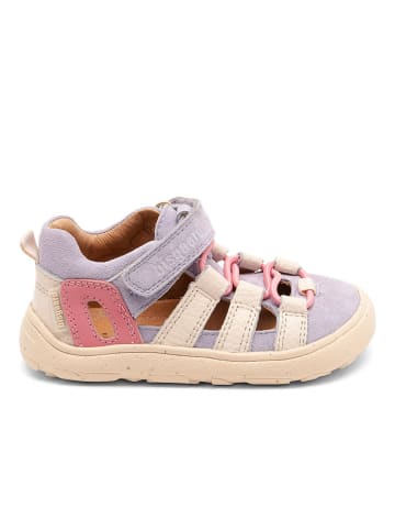 bisgaard Skórzane buty barefoot "Fiona" w kolorze fioletowo-kremowym