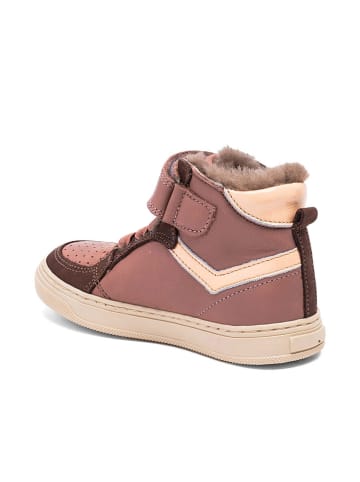 bisgaard Leder-Sneakers "Isak" in Rosa/ Braun