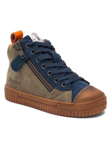 bisgaard Skórzane sneakersy "Ryan" w kolorze niebiesko-oliwkowym