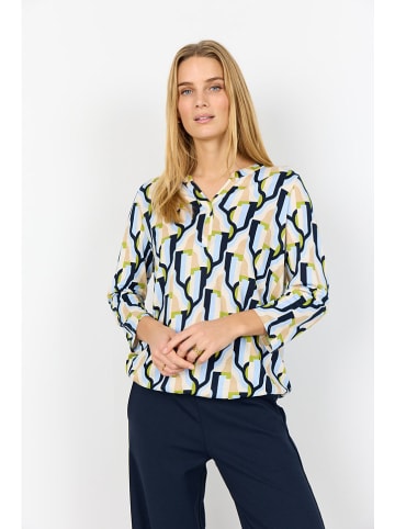 soyaconcept Blouse "Felicity" beige/donkerblauw