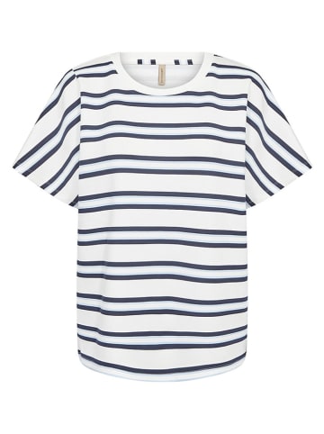 soyaconcept Shirt "Barni" in Weiß/ Dunkelblau