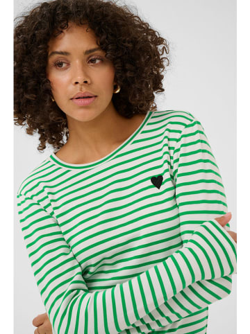Kaffe Longsleeve groen/crème