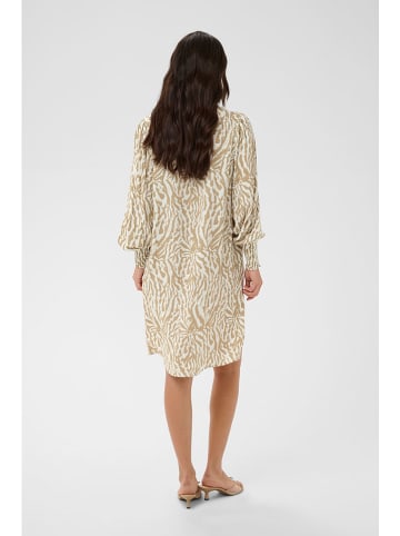 Kaffe Kleid in Beige/ Weiß