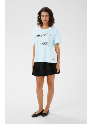 Kaffe Shirt lichtblauw/zwart