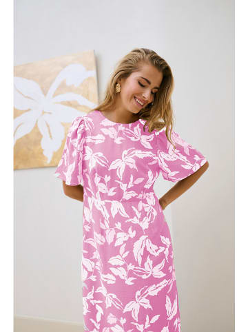 Kaffe Kleid in Rosa/ Weiß
