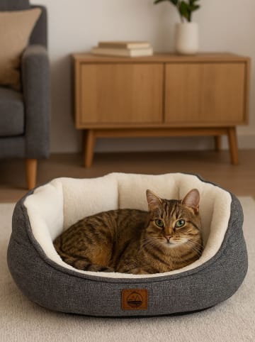 Paws&Whiskers Dierenmand "Coco" grijs/crème