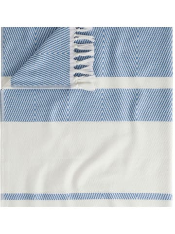Egeria Saunatuch "Pestemal" in Creme/ Blau