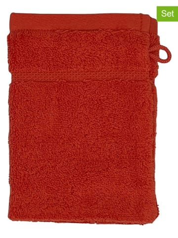 Egeria 3er-Set: Waschhandschuhe "Micro Touch" in Koralle