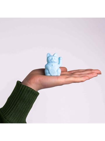 Donkey Solarna figurka dekoracyjna "Lucky Cat" w kolorze błękitnym - wys. 15 cm