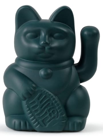 Donkey Solar-Winkekatze "Lucky Cat" in Dunkelgrün - (H)15 cm