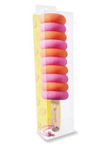 Donkey Afwasspons "Crazy Curls" oranje/lichtroze - (B)6 x (H)26 x (D)6 cm