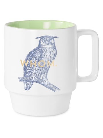 DESIGNWORKS INK ® Kaffeetasse "Whom Mug" in Blau/ Weiß - 355 ml